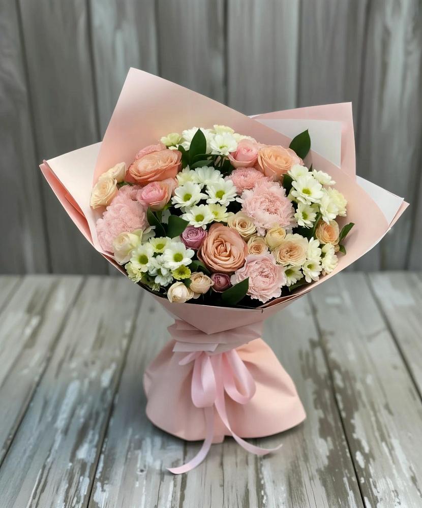 Букет цветов из: Гвоздики, Розы и Хризантемы в Калиновском