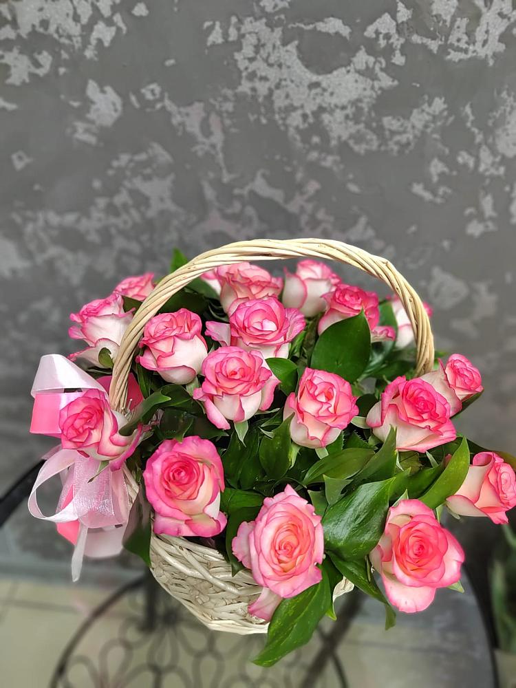 Цветочная композиция из Розы в корзине в Калиновском