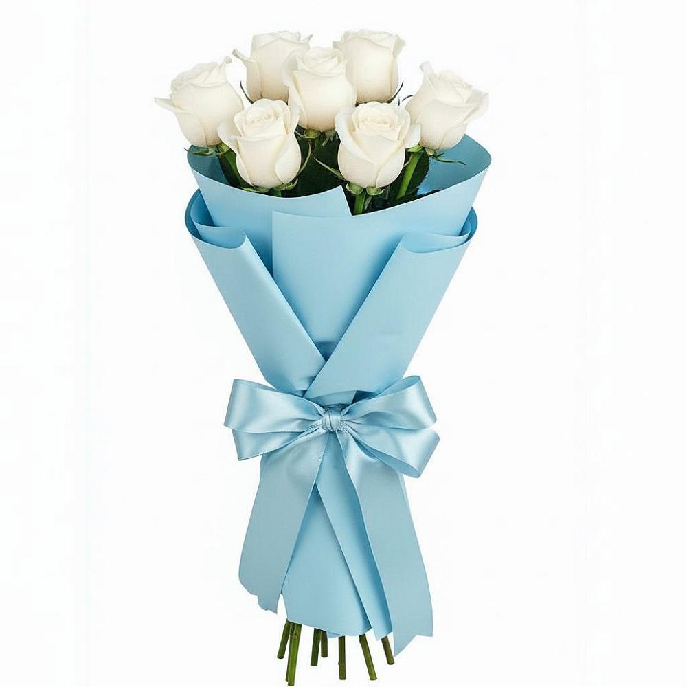 Букет 7 белых роз Проуд в Калиновском