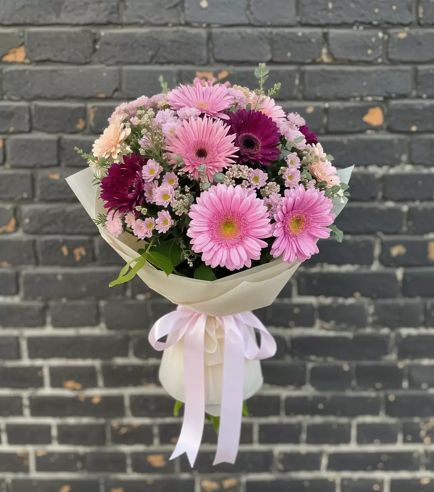 Букет цветов из: Герберы и Хризантемы в Калиновском
