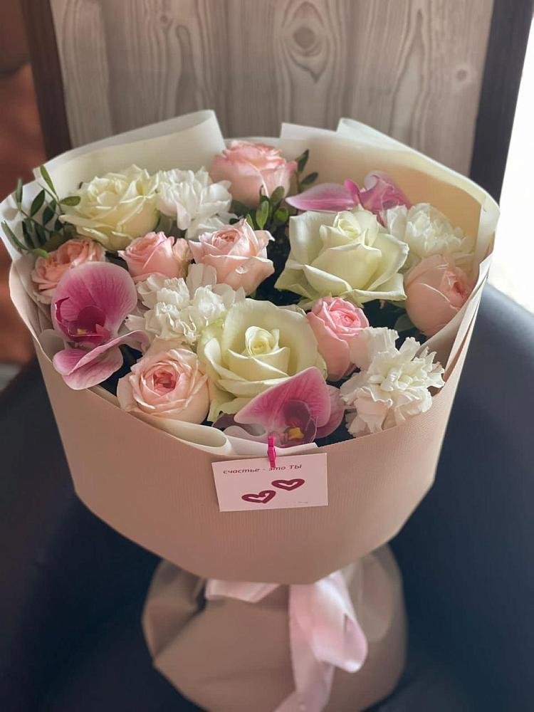 Букет цветов из: Орхидеи, Розы и Гвоздики в Калиновском