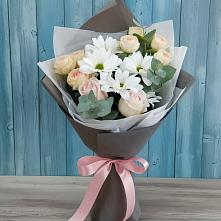 Букет цветов из:  Хризантемы и Розы в Калиновском