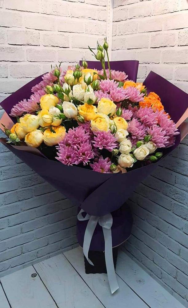 Букет цветов из: Хризантемы и Розы в Калиновском