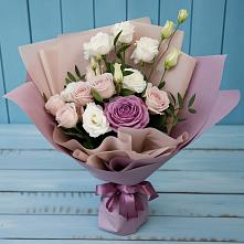 Букет цветов из:  Розы и Лизиантусы #REPLACE_PRED# Калиновском