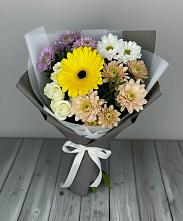 Букет цветов из:  Розы, Герберы и Хризантемы в Калиновском