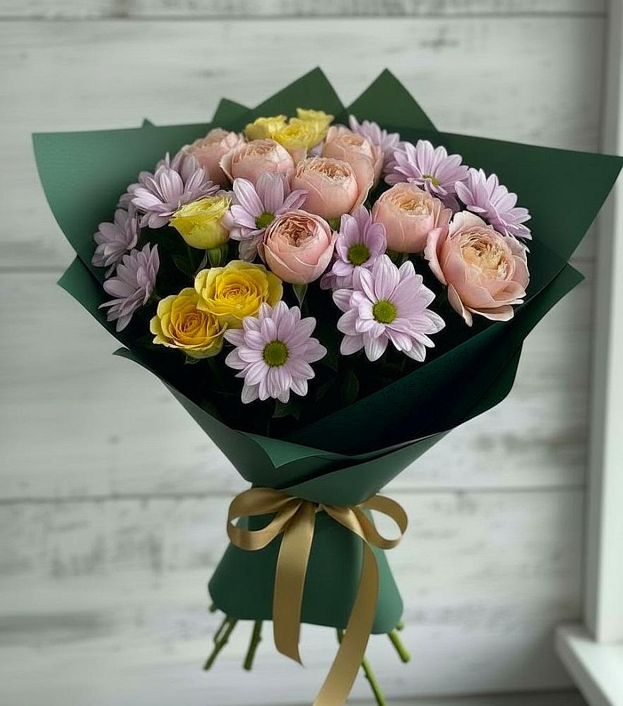 Букет цветов из: Хризантемы и Розы в Калиновском
