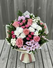 Букет цветов из:  Альстромерии, Гвоздики, Розы и Хризантемы #REPLACE_PRED# Калиновском