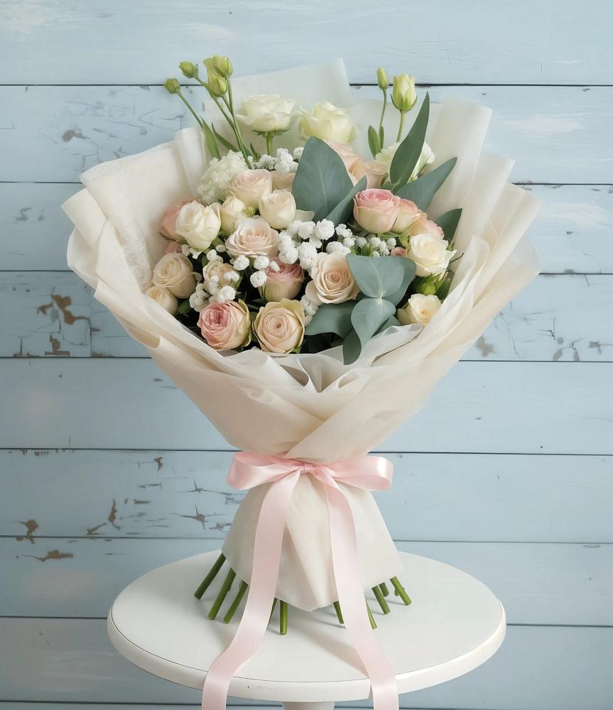 Букет цветов из: Розы и Лизиантусы в Калиновском