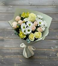 Букет цветов из:  Альстромерии, Розы и Хризантемы #REPLACE_PRED# Калиновском