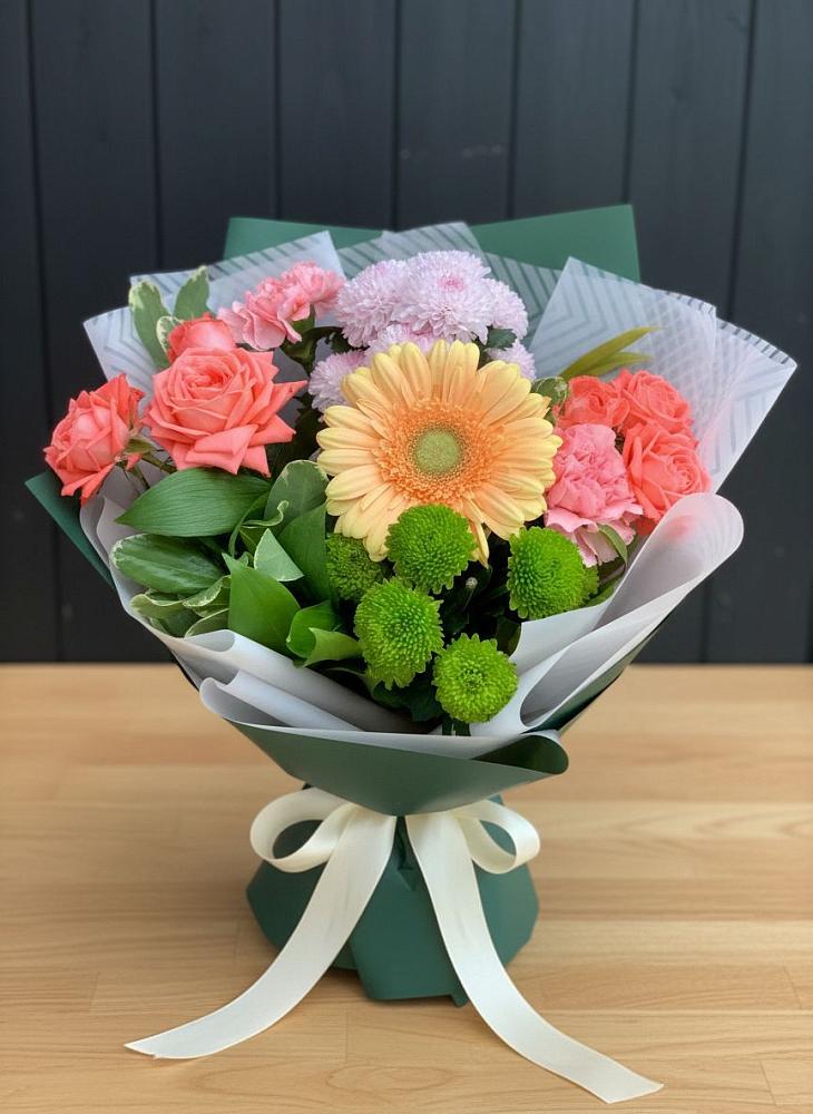 Букет цветов из: Гвоздики, Розы, Герберы и Хризантемы в Калиновском